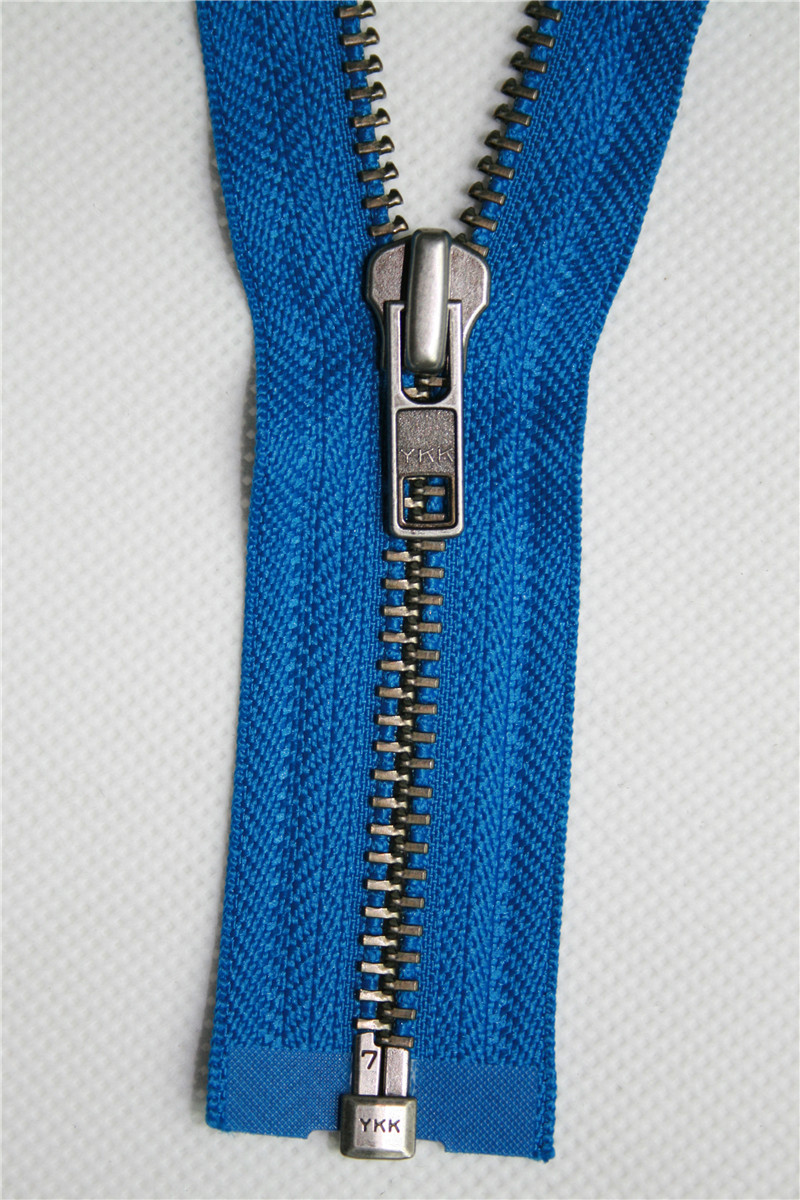 YKK7號(hào)金屬灰瀝牙開(kāi)尾右插拉鏈 DA自動(dòng)頭 電鍍H3色